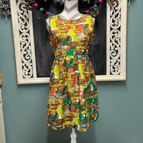 Anthropologie Dresses & Skirts - Anthropologie Tulle abstract Print fit and flare Midi Dress